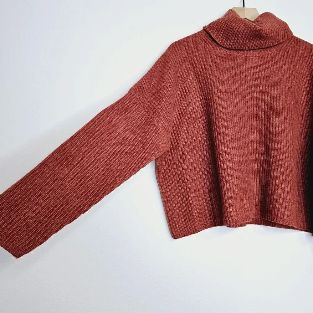 New! Madewell Cashmere Wool Soft Knit Oversized Turtleneck Cozy Sweater